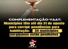 Complementação-VAAT: municípios têm até dia 31 de agosto para corrigir pendências