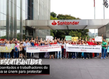 Escuta Santander: bancários e aposentados protestam contra gestão