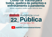 Criciúma: Campanha Vacina para Todes será apresentada em audiência pública na Câmara Municipal