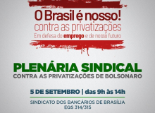 Confetam/CUT participa de Plenária Sindical contra Privatizações em Brasília