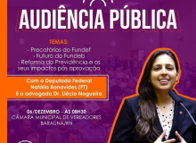 Baraúna: audiência pública com a deputada Natália Bonavides é remarcada para 6 de dezembro