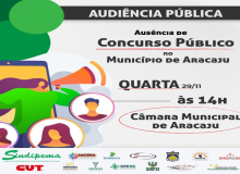 É quarta: Audiência Pública vai tratar do Concurso Público em Aracaju