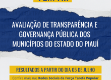 Força Tarefa Popular divulga ranking com nível de transparência e governança pública